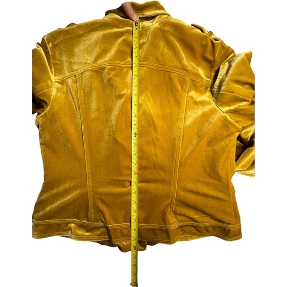 INC International Concepts Glam Velvet Gold Moto Jacket Blazer XL NWT Yellow - Picture 15 of 15